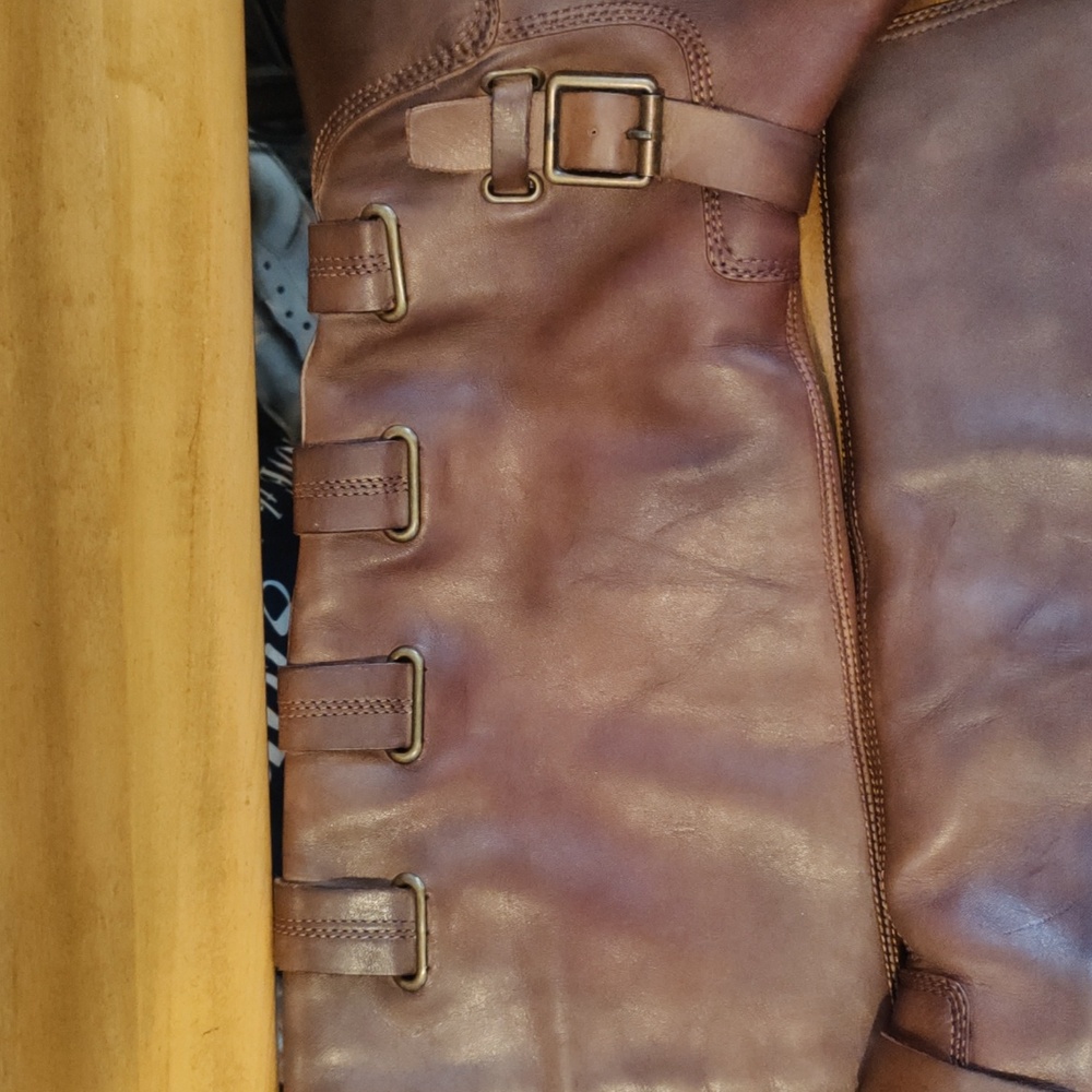 Arturo Chaing Italian Made Elsie Riding Boots Size 8.5 Brown With Box - Picture 3 of 13